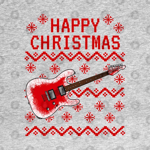 Electric Guitar Ugly Christmas Guitarist Musician by doodlerob